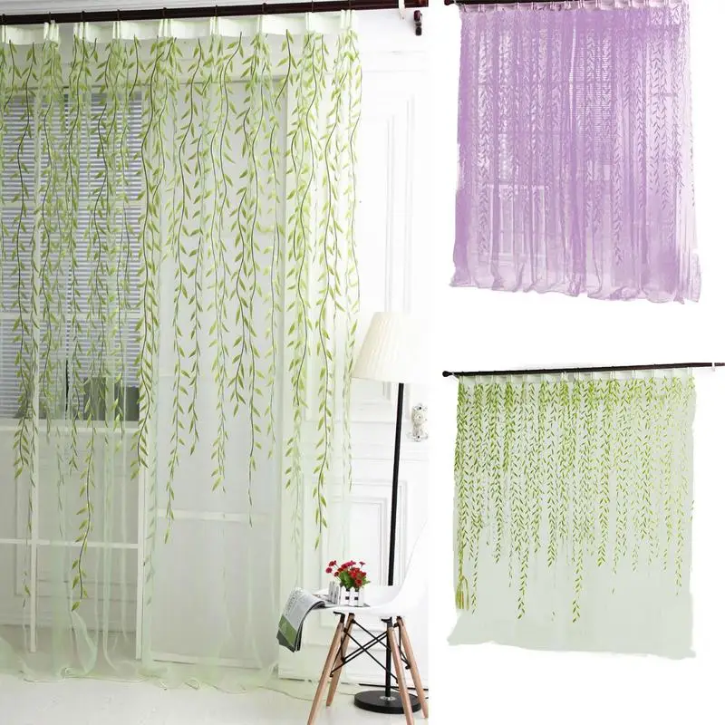 Ivy Pretty Curtains Light Window Smooth Soft Hand Feeling White Tulle Living Room Modern Curtain Window Screen cover Home Decor