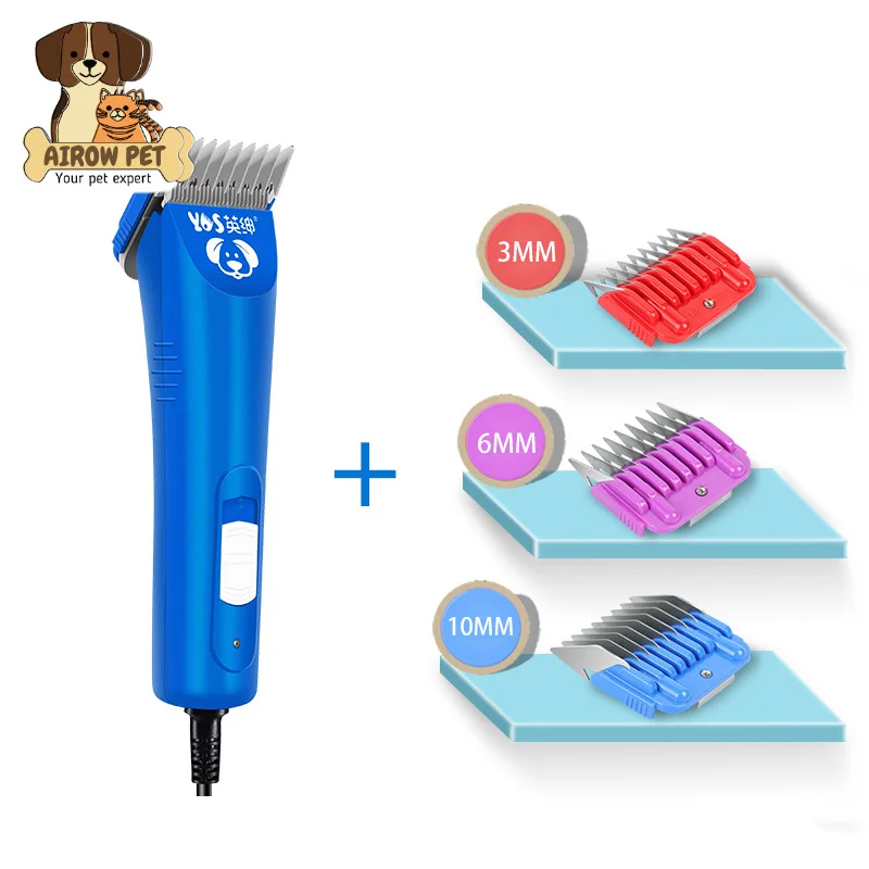 Airow Professional Pet Grooming Clipper with Animal Metal Guide Comb Heavy Duty Titanium Steel Detachable Hair Clipper Charge