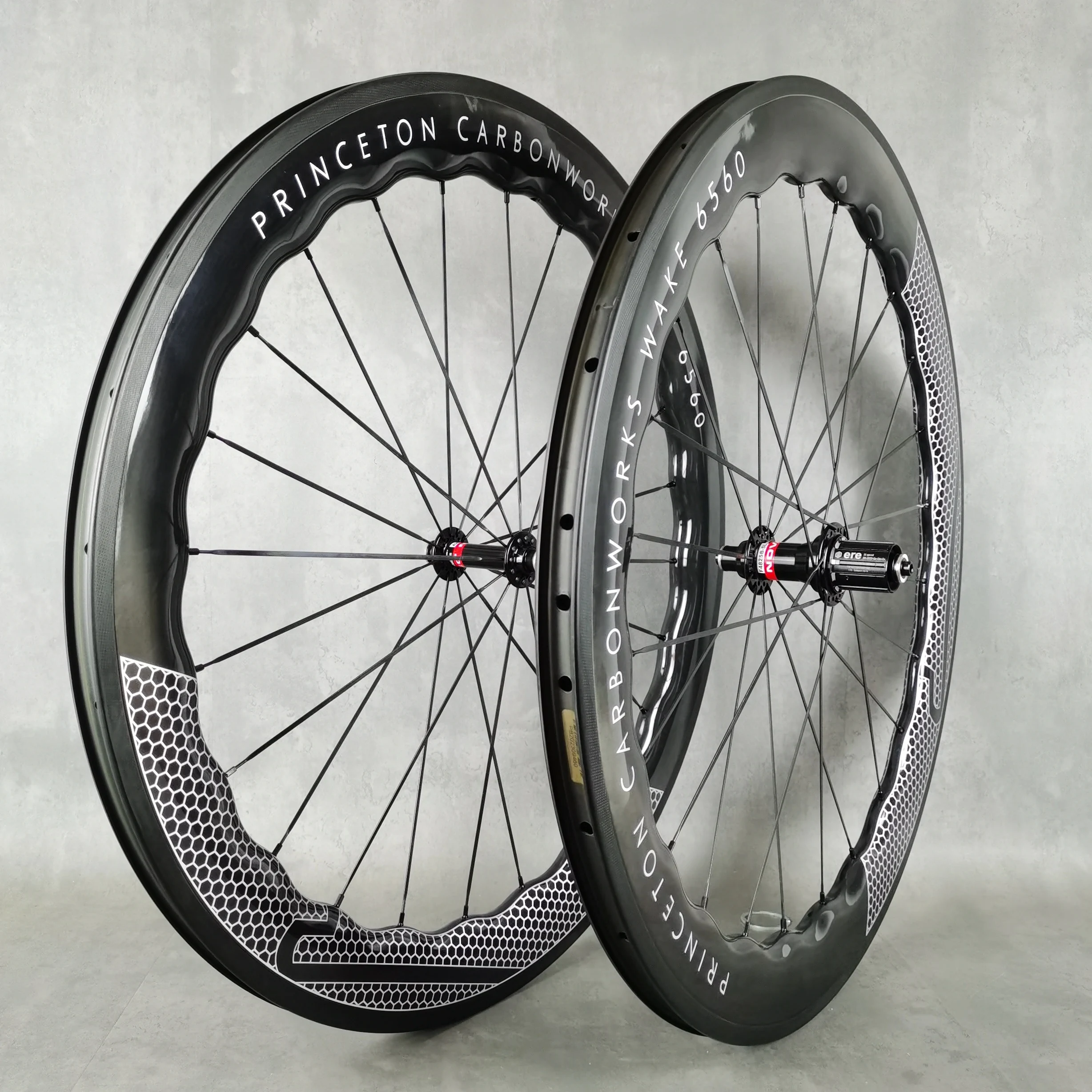 6560 Carbon Road Bike Wheelset 700C Princeton V Brake Clincher/Tubeless/Tubular Wheels UD Glossy Gold/ Silver/ Black Logo