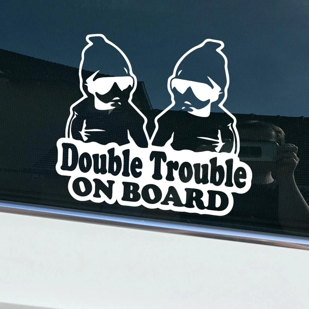 Double Trouble ON BOARD Vinyl Sticker Decals  Car Window Retrofit Accessories Twin Waterproof  Stickers