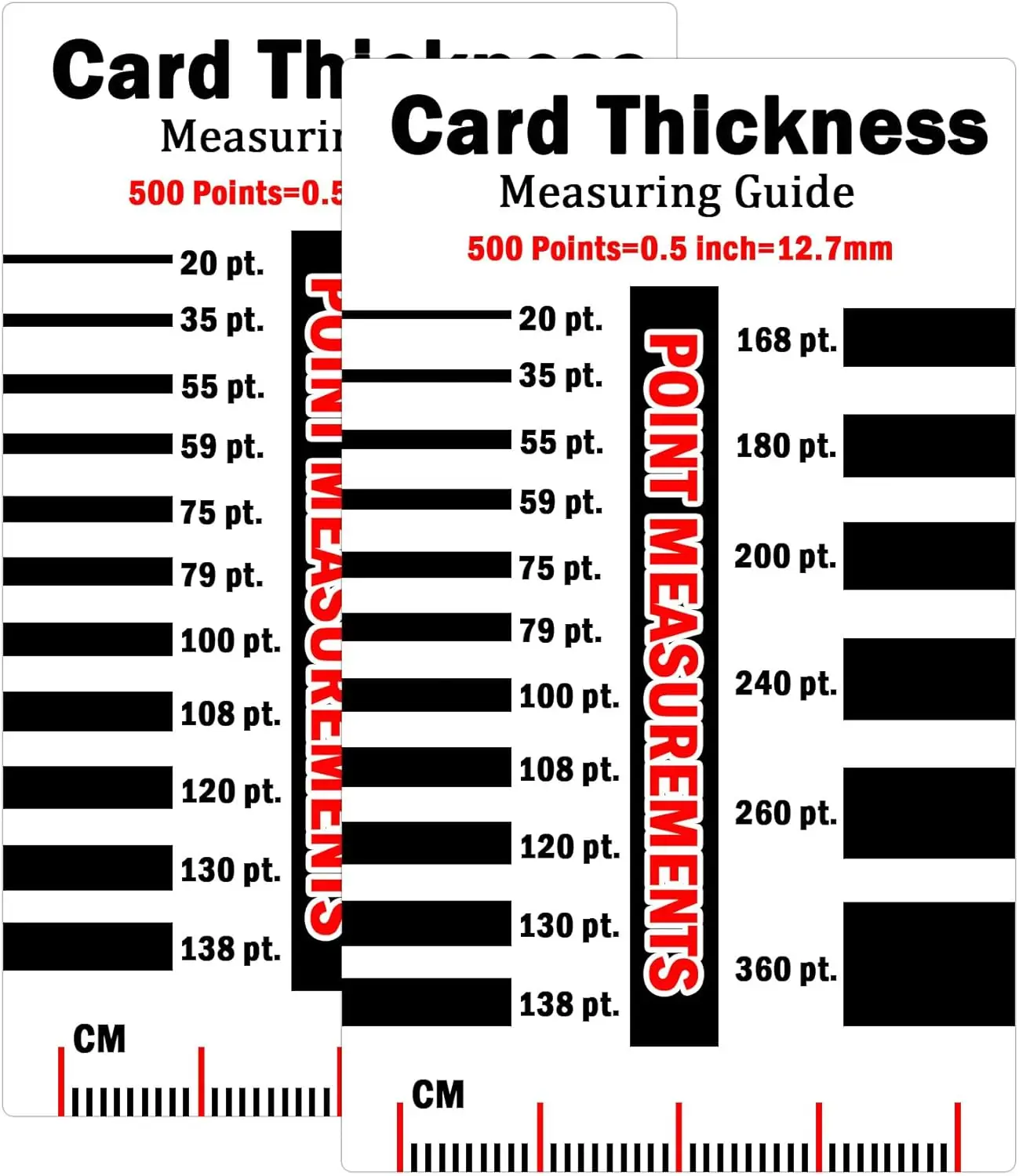 Karta pomiarowa grubości karty sportowej 2,13 x 3,38 cala Grubość punktu karty Miernik narzędzia Przewodnik po grubości Karta 2 szt.