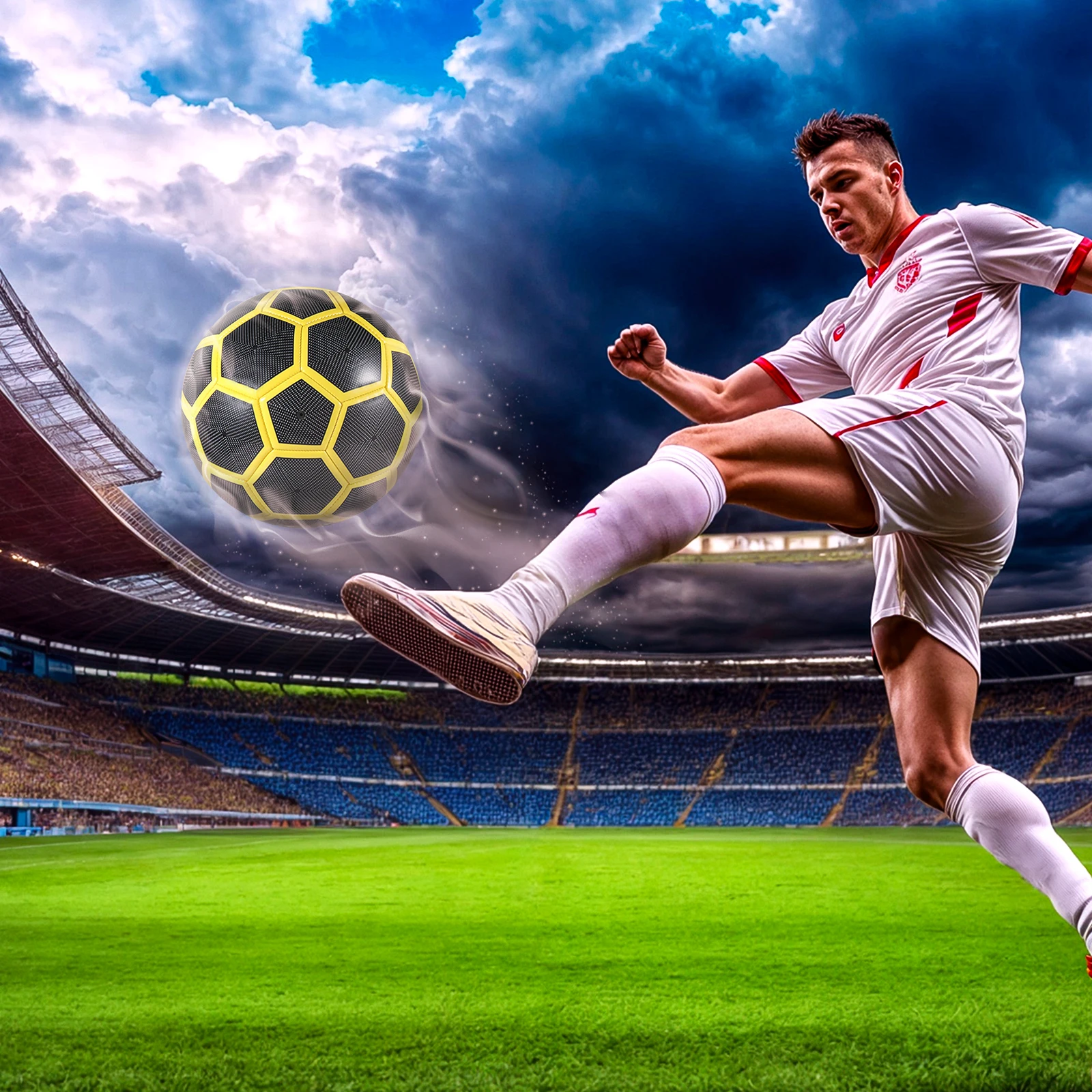 Bola de futebol de treinamento durável tamanho 5 para jogadores jovens bola de futebol juvenil compacta e portátil 1 peça