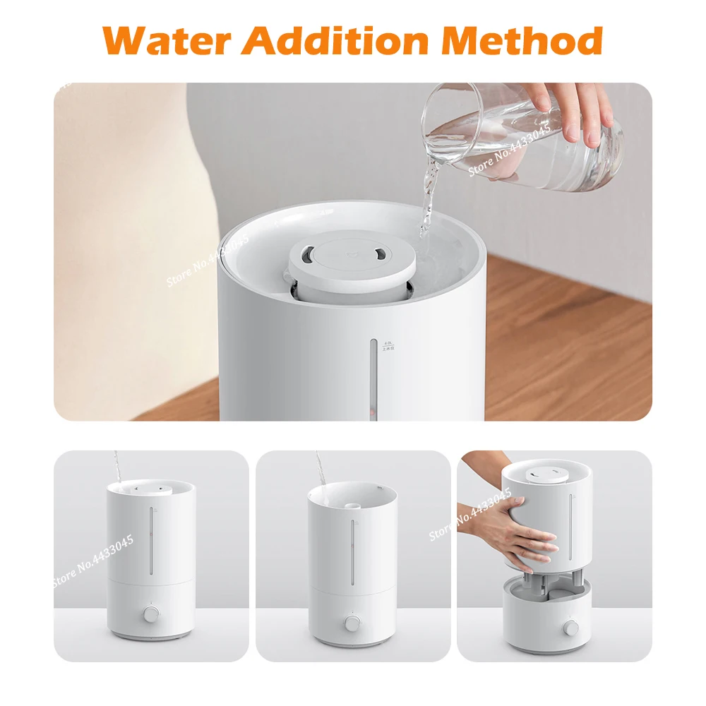 2022 New Xiaomi Mijia Humidifier 2 4L Water Tank air humidifiers XIAOMI Humidifier Mute For Office Home Bedroom Humidification