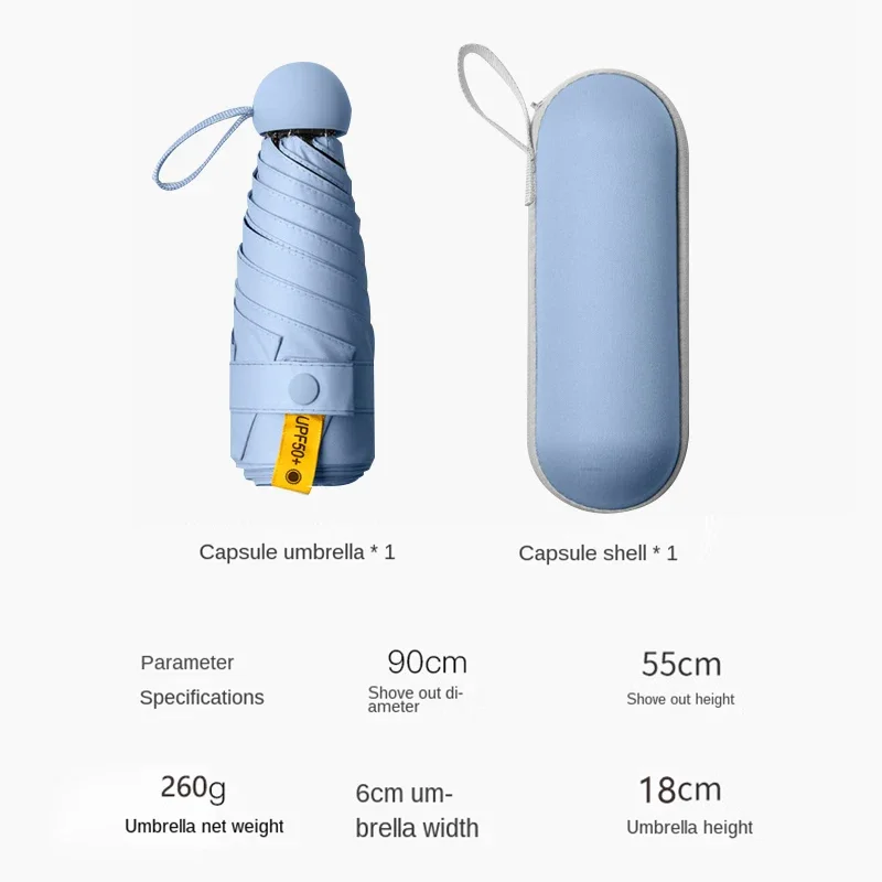 Sun Umbrella Anti-UV Mini Capsule Umbrella Small Umbrella Pocket Sun Protection and Ultraviolet Protection Parasol Paraguas