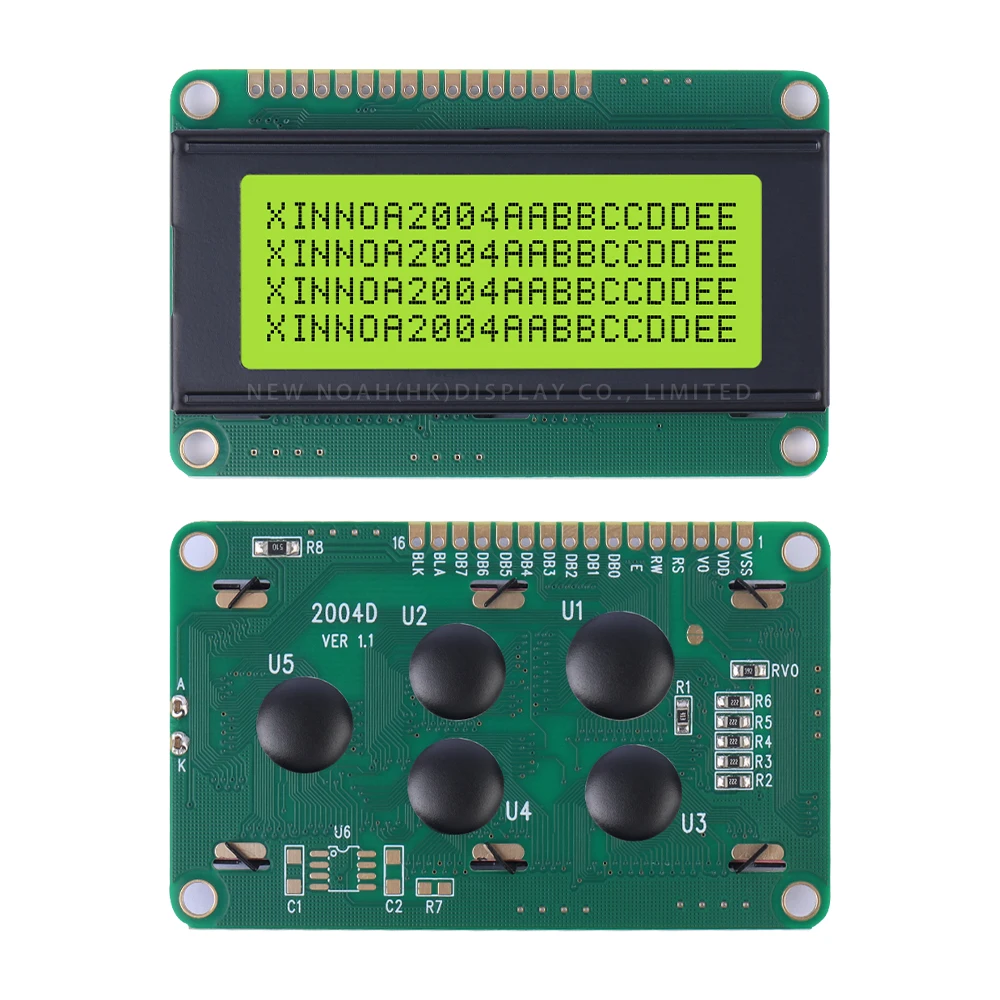 Yellow Green Film 2004D Character LCD Module 4*20 4X20 Support Customized Language Controller ST7066U Liquid Crystal Display