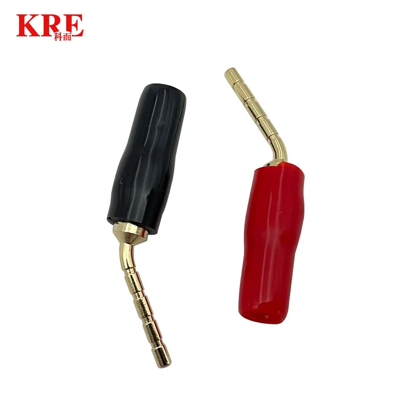 أحمر أسود منحني دبوس الموز التوصيل موصل ، المقابس الذكور ، الصوت المتكلم ، موصلات كابل الأسلاك ، 2 مللي متر ، الزاوية اليمنى ، 20 قطعة