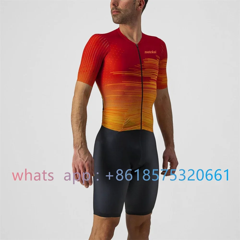 

Zootekoi Men Cycling Skinsuit Triathlon Suit Breathable Short Sleeve Cycling Jersey Ropa Ciclismo Mtb Bike Jumpsuit Kit 2023