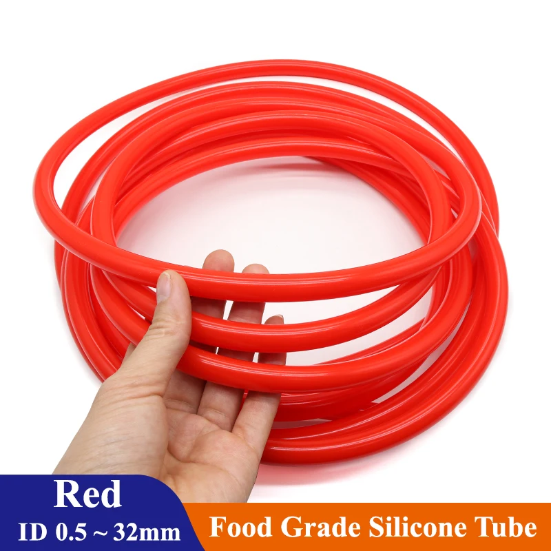 1/3/5/10M Red Food Grade Silicone Rubber Hose ID 0.5~32mm OD 1~38mm Flexible Garden Rubber Hose Aquarium Soft Tubing Pipe