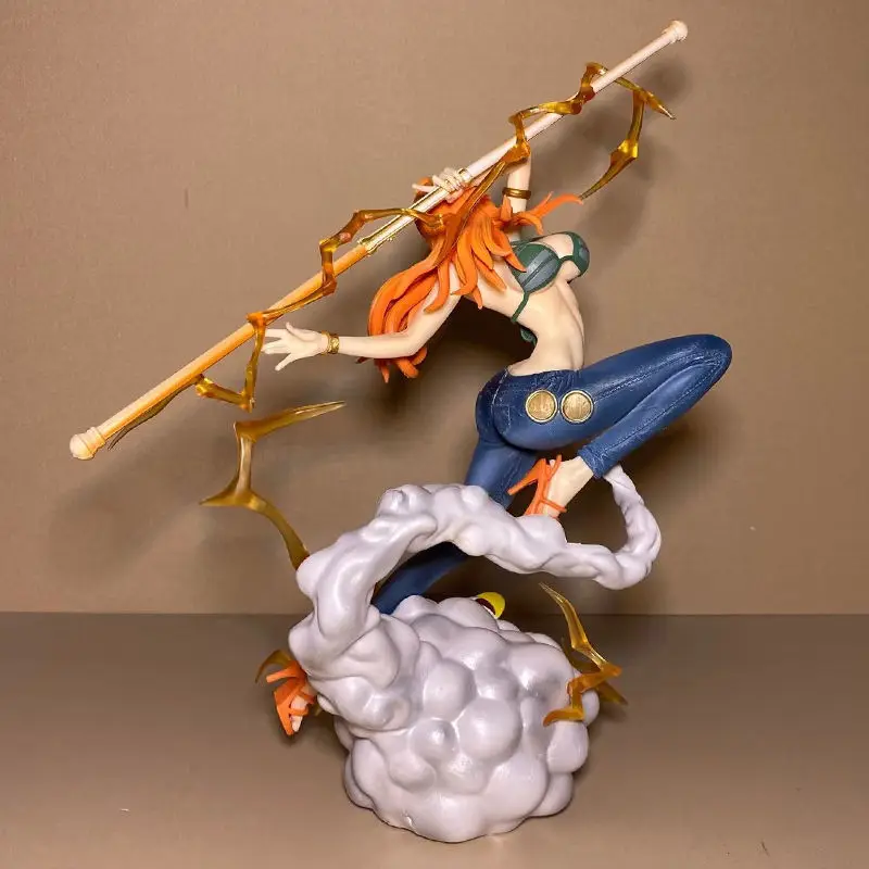 반다이 액션 원피스 애니메이션 피규어 나미 야구 방망이 모델 장식품 주변 선물 인형 컬렉션 장식 어린이 장난감