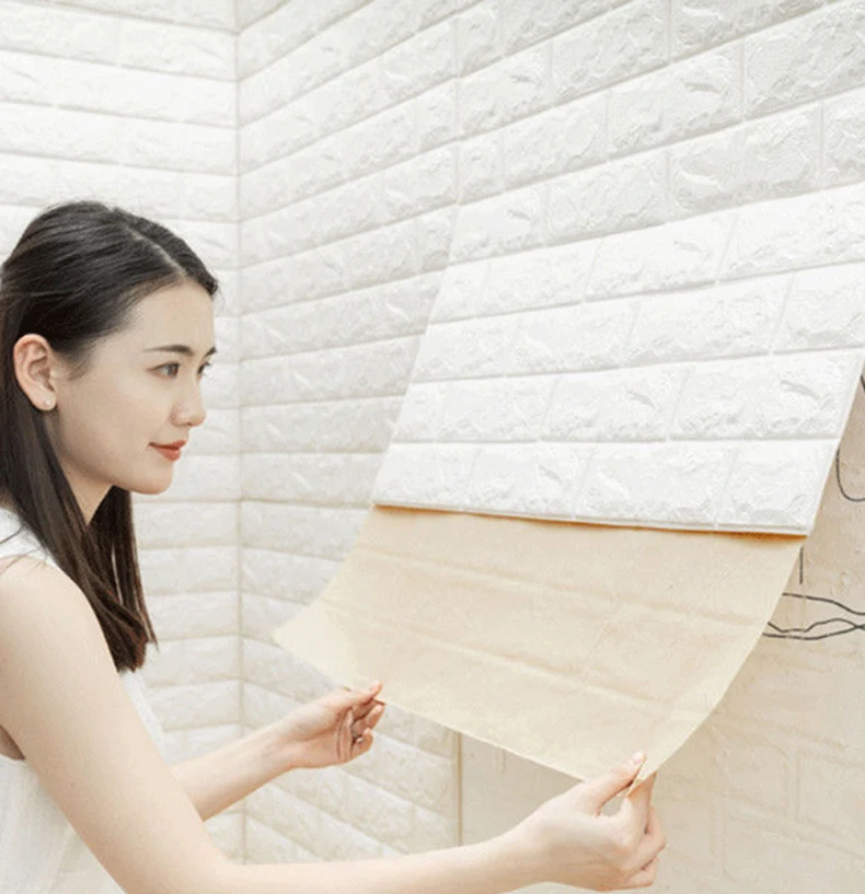 

10-40pcs 38.5cmx35cm 3D Brick Pattern Wall Sticker Self-Adhesive Panel Waterproof Living Room Wallpaper Home Decor Stickers ﻿