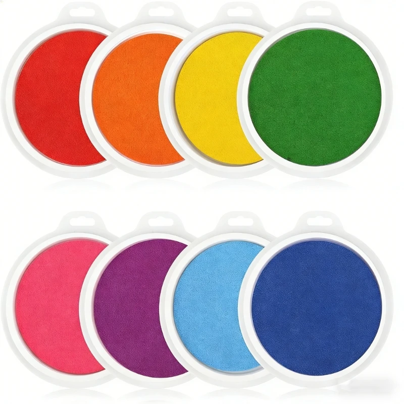 090B 8Pieces Children Finger Painting Pads Large Inks Pad for Preschool Art Activity