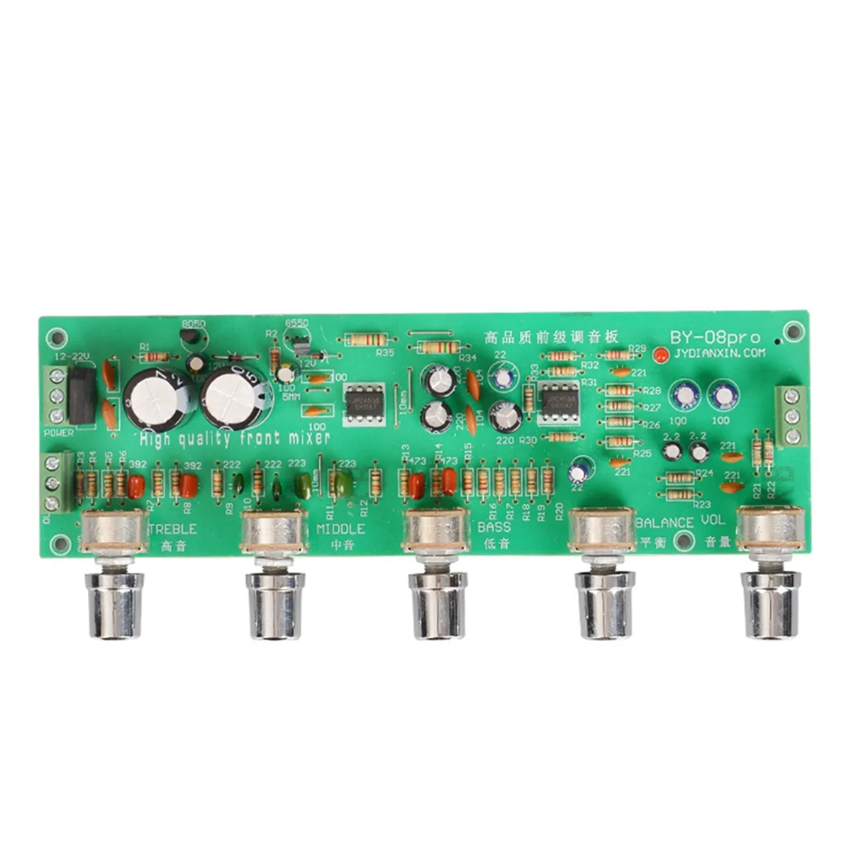 B02B-2.0 Hifi Audio Preamplifier Board Midrange Treble Balance Adjustable Audio Preamp Board with Tone Control