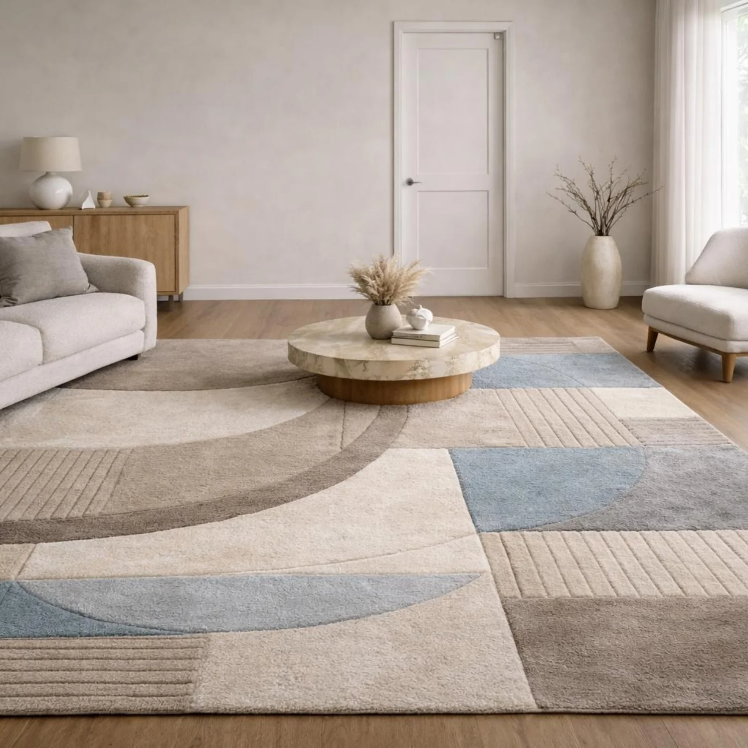 Room Decor Rug  6x9ft Abstract H1and Tufted Rug  Earthy Tone Luxury Living Room Carpet, Minimalist Designer Floor DE1cor