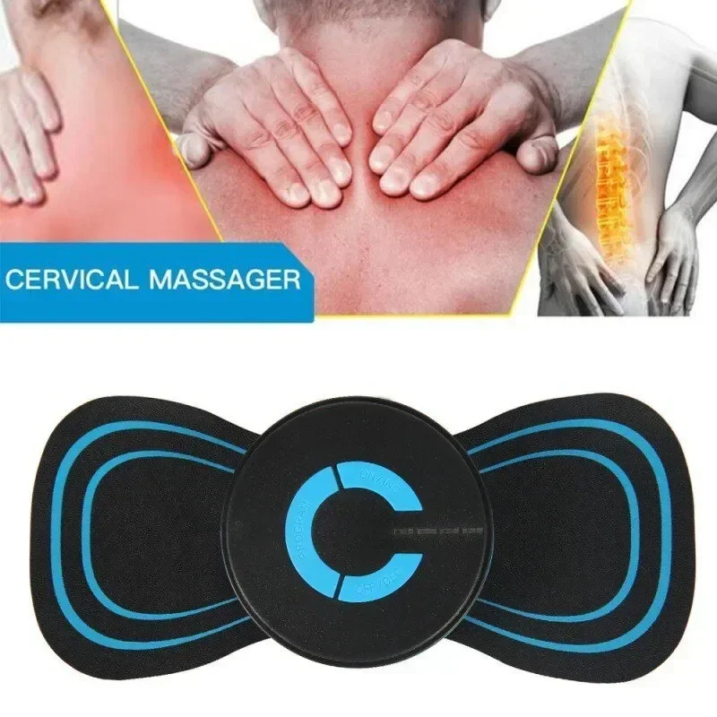 

Mini EMS Portable Electric Body Back Massager with Vibration Stickers for Neck Muscle Stimulation Pain Relief Vertebra