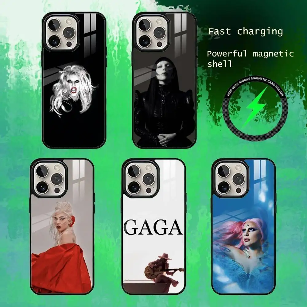 

L-Lady G-Ga-ga Singer Phone Case For iPhone17,16,15,14,13 Plus,Pro Max Magnetic For Magsafe Wireless Charging