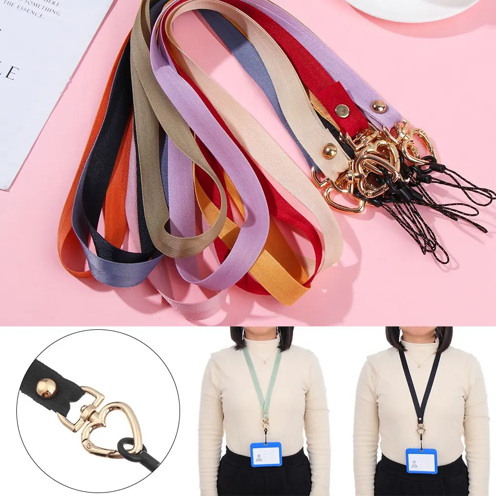 Detachable Case Straps Keychain Chain Heart Clip Lanyard Neck Cord Phone Lanyard Neck Strap Phone Safety Tether