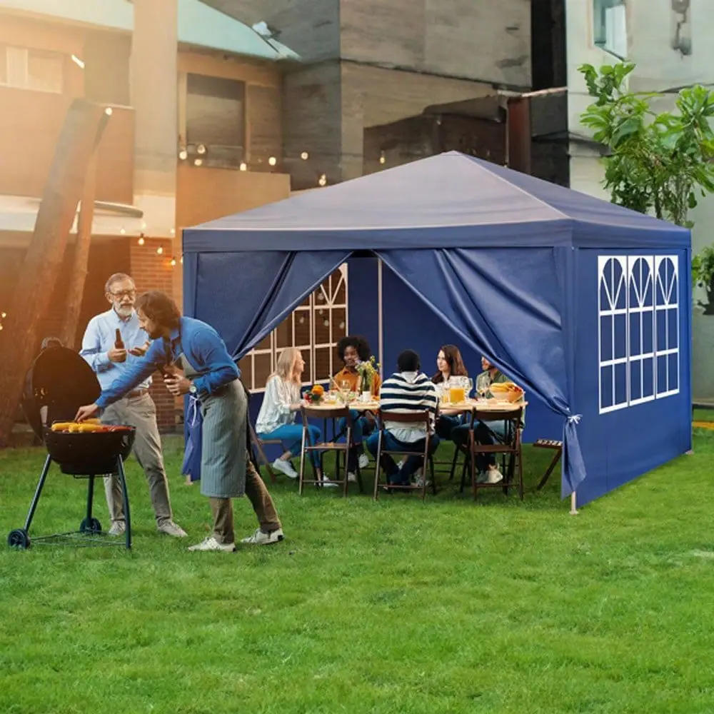 

Gazebo Waterproof Outdoor Canopy Patio Tent Party Tent For Wedding BBQ Cater, Black