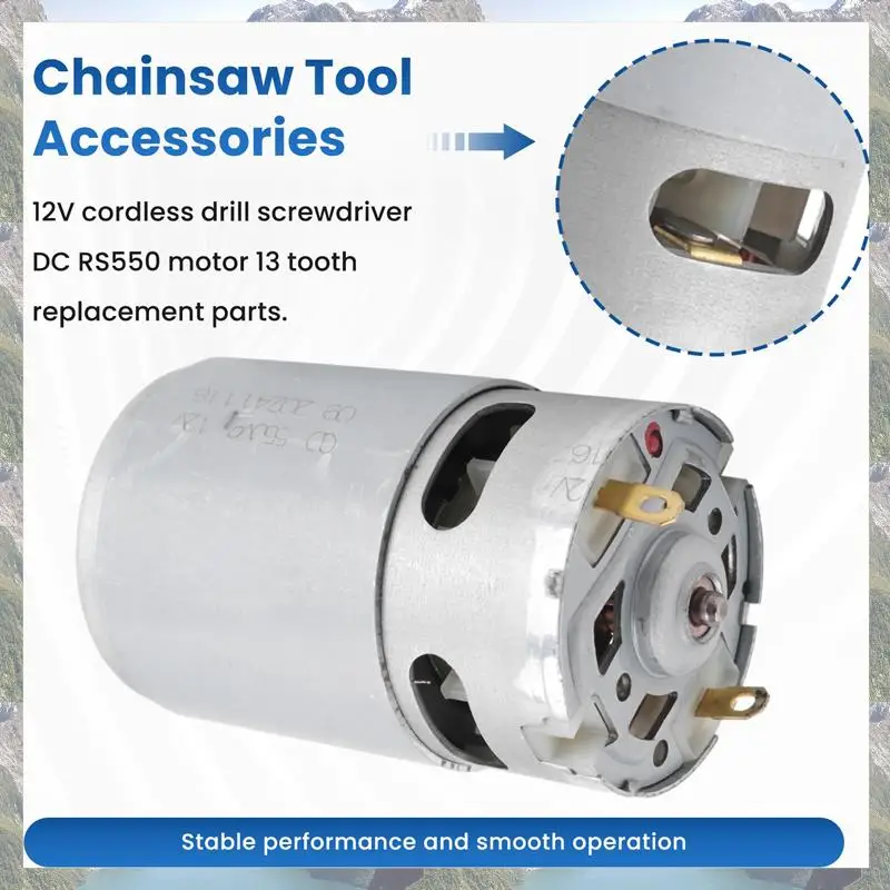 2025 الاتجاه 1 قطعة تيار مستمر RS550 موتور 13 الأسنان استبدال الملحقات ل مثقاب لاسلكي مفك GSR GSB 12 فولت قطع الغيار