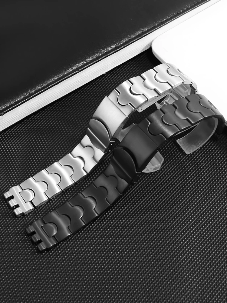 Adapted To S-w-a-t-c*h YGS749G YCS443G Watch Chain Men's and Women's Metal Stainless Steel Watch Strap 17 19