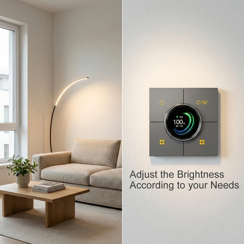 Tuya Smart Home Products Wall Switch with IPS PC Knob Remote APP Control for Home Automation Zigbee EU UK Light Dimmer Switch X3