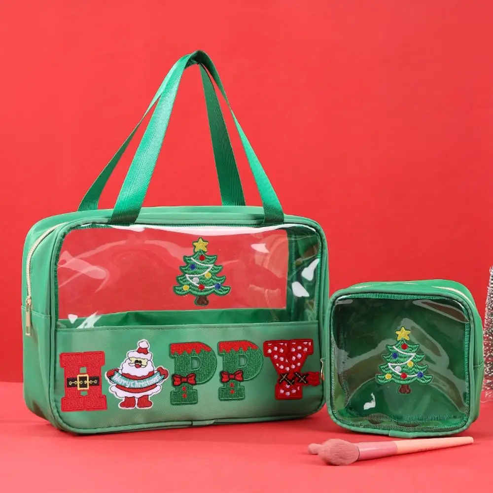 

Creative Christmas Clear Travel Bags Cartoon Waterproof Christmas Toiletry Bags Transparent PVC Make Up Organizer Travel