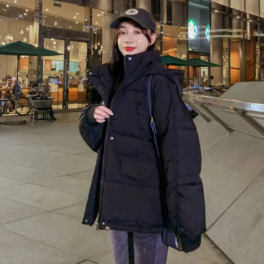 

Women's Cotton Outwear Short Style Korean Loose Thickeneded Autumn Winter Bread Style Top for Ladies