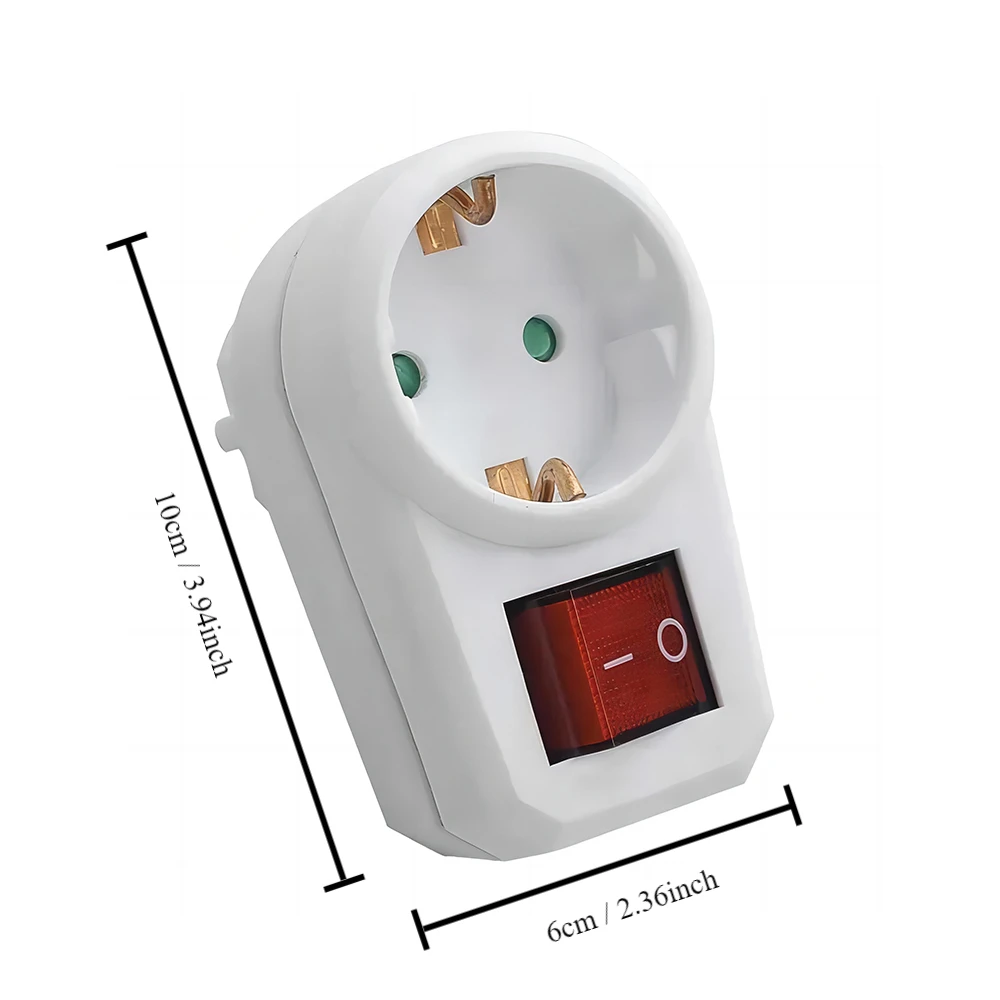Germany Standard 2/4pcs EU Power Plug Socket Converter, 1-to-1 Outlet with ON/OFF Switch, Euro Schuko Wall Mount Extension Strip