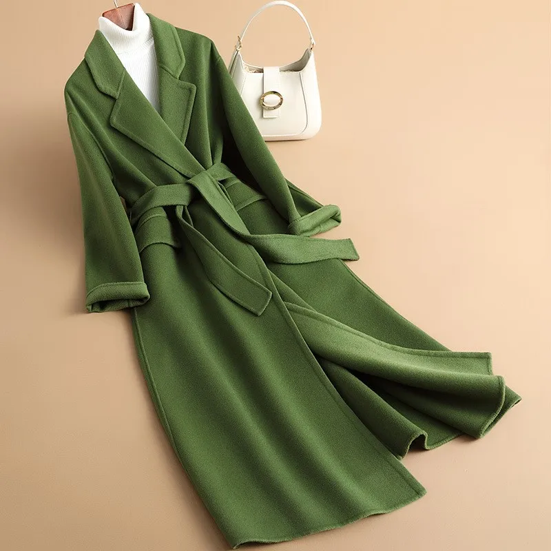 

New women's coat a long double-sided velvet for women