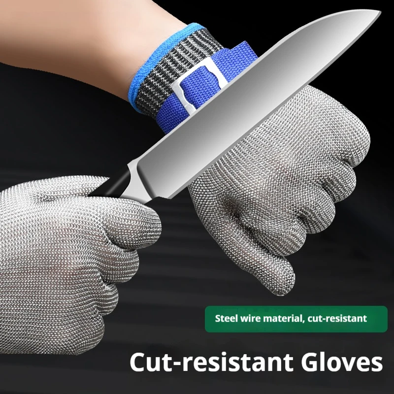 

Anti-cut Glove for Chainsaw Safety Cut Proof Stab Stainless Steel Wire Metal Mesh Resistant Butcher Hand Améric Protect Meat