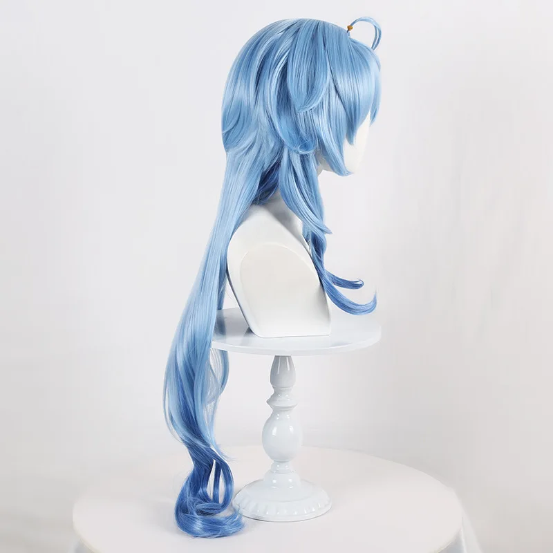 Genshin Impact Ganyu Cosplay Pruik Blauw Gradiënt 100 cm Lange Anime Cosplay Pruik Gradiënt Stijl