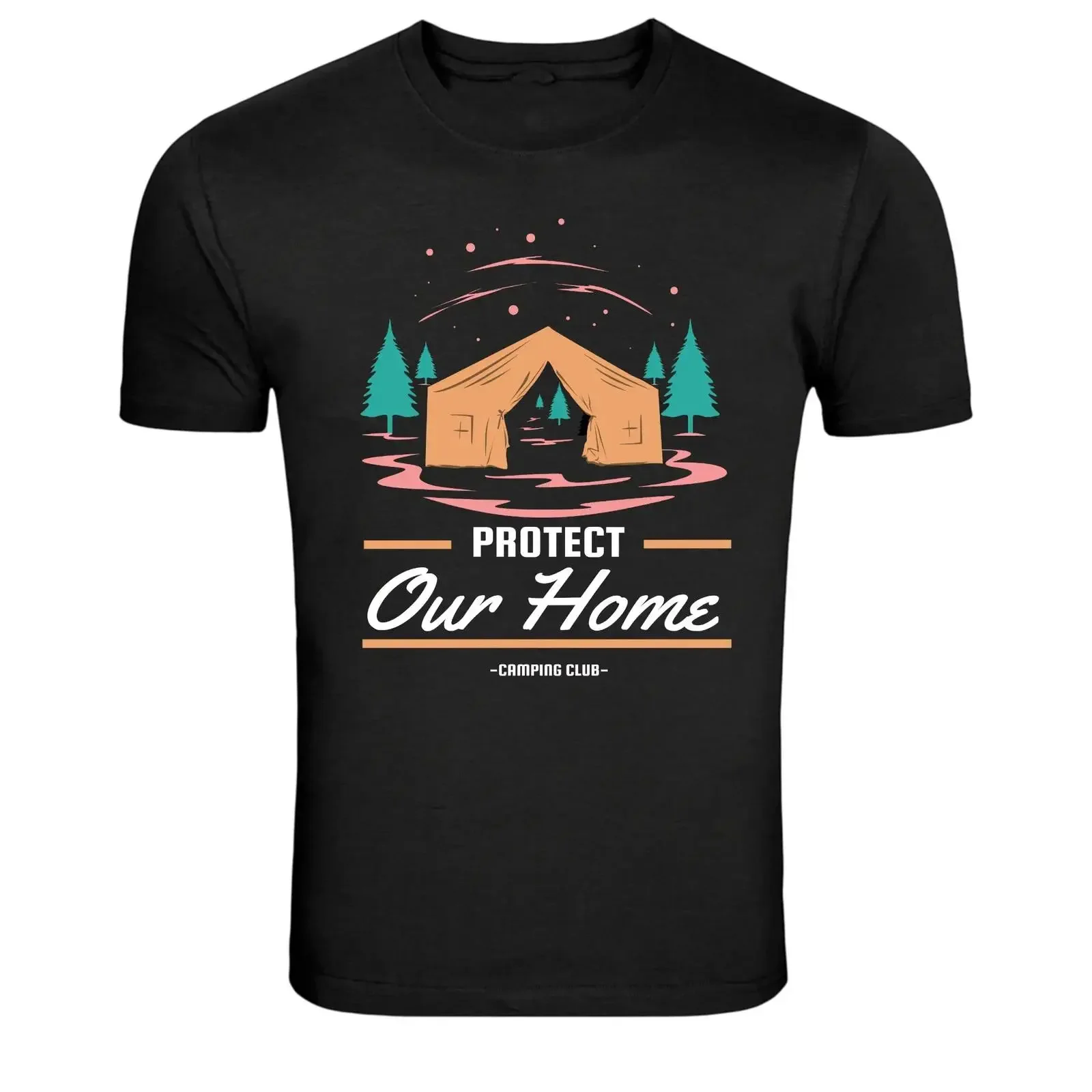 Protect Our Home Camping Nature Outdoor T Shirt vintage Washed streetwear graphic Slightly homme Breathable Comfortable Unisex