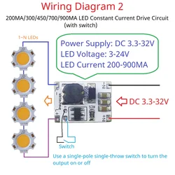 Multifunction DC-DC Buck Constant Current Driver DC 3.3-30V 200MA/300/450/700/900MA LED Dimmer PWM Controller Module LD3190SB
