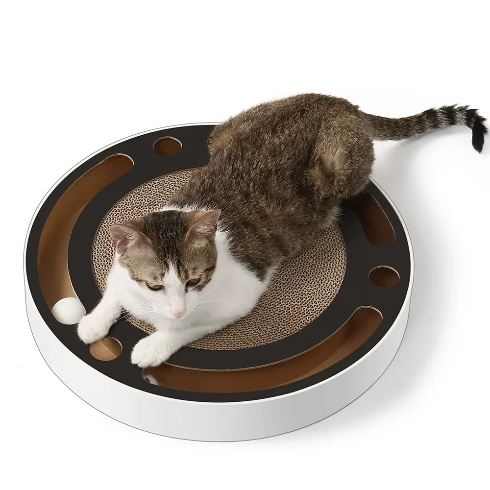 

2022 New Portable Cardboard Fun Cat Toy Round cat scratcher