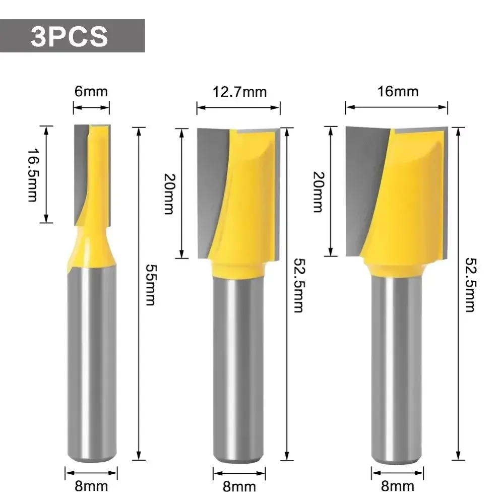 1PC 8MM Shank Milling Cutter Wood Carving Cleaning Bottom Engraving Bit Solid Carbide Router Bit Woodworking Tools Endmill