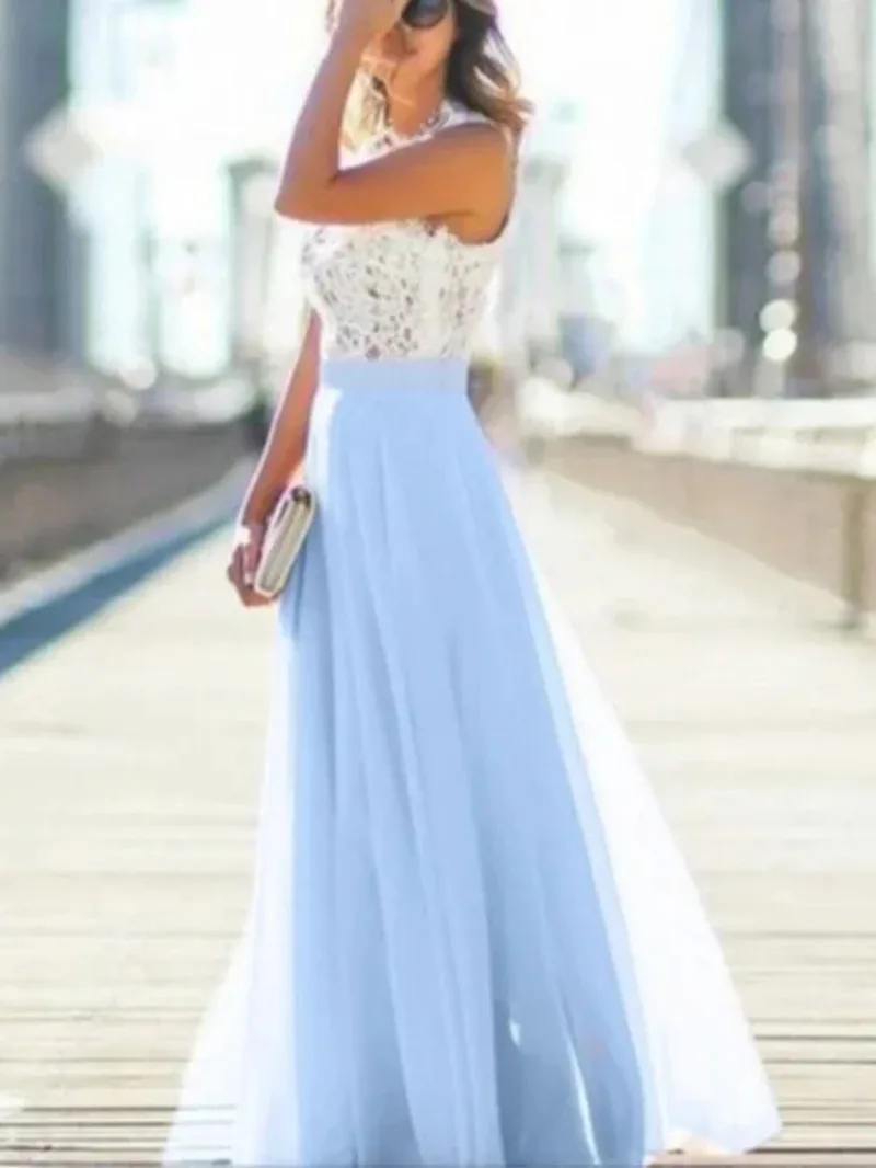 2025 New Duzeala Sring Evening Party Hollow Out Beach Dress Womens Boho Sleeveless Maxi Dress Party dresses sweet sexy N1IG