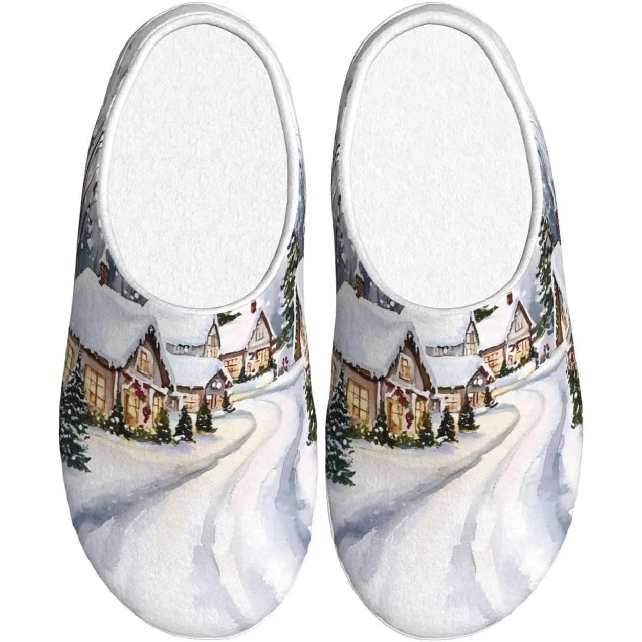 

Christmas Village Women’s Cozy Slippers Soft Cotton Indoor & Outdoor House Slippers With Anti-Slip Sole