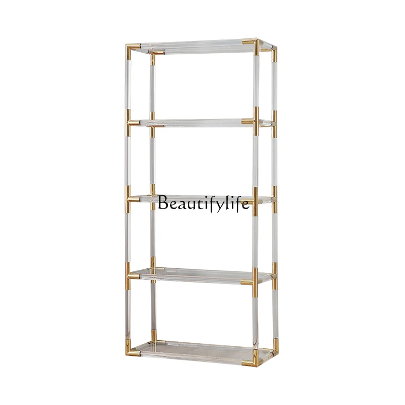 

Light luxury cylindrical acrylic bookshelf transparent plexiglass