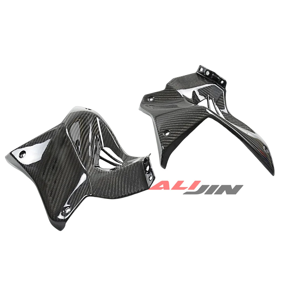 Real Dry Carbon Fiber For KAWASAKI NINJA H2 H2R 2014-2023 Motorcycle Front Tank Side Cover Protector Fuel Gas Fairing Panel H2SX