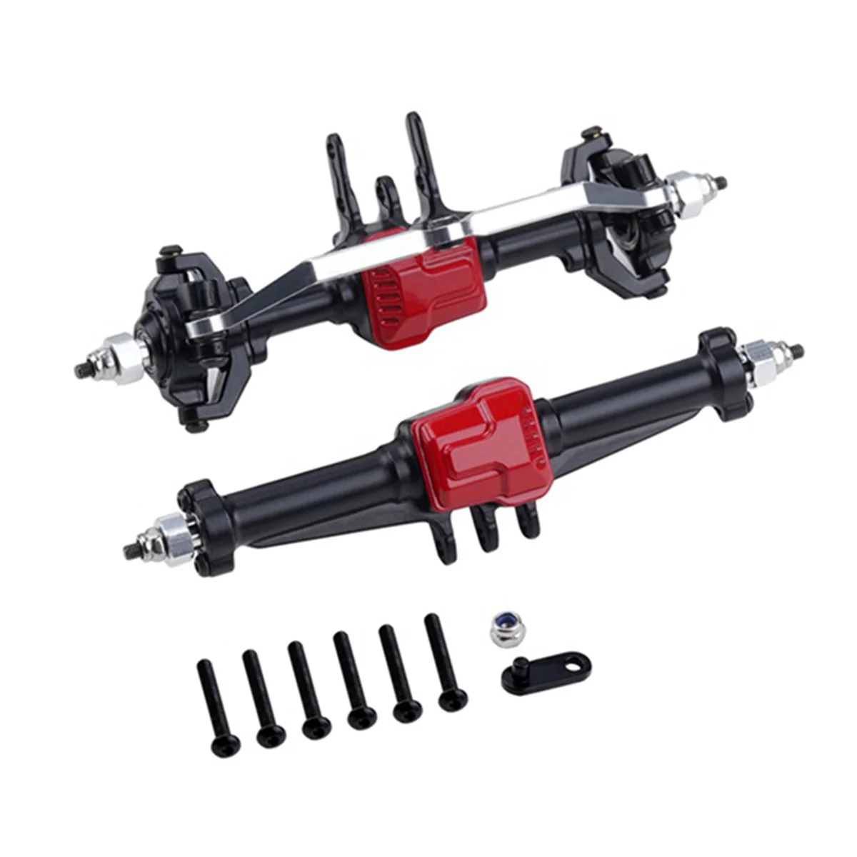 

Suitable for 1/18 Trx4M Remote Control Model Car Metal Axle Upgrade Accessories Front and Rear Axles, Black