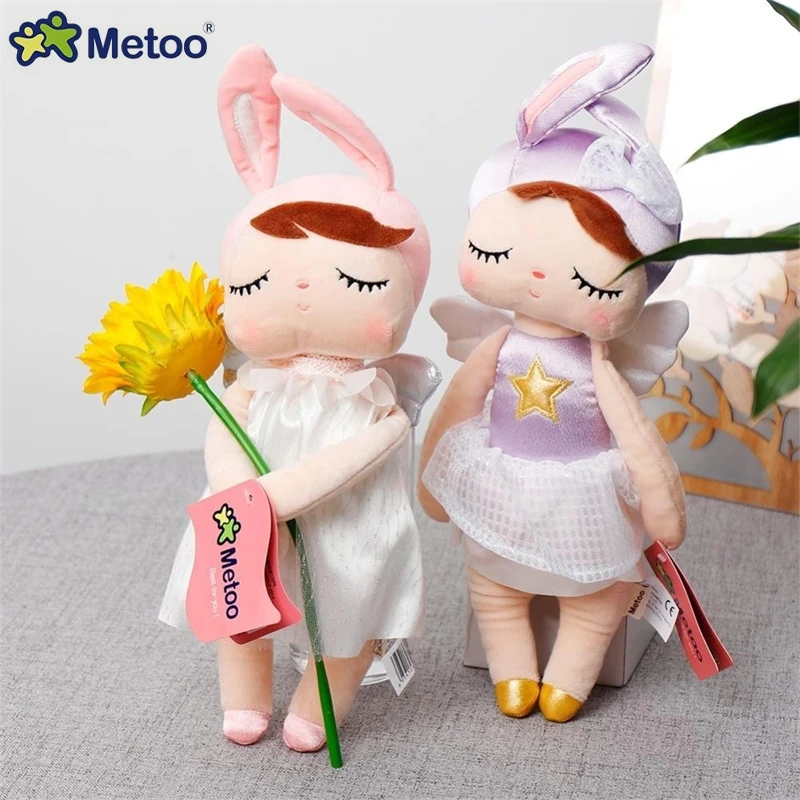 Boneca Princesa Metoo Angela com Asas de Anjo de 13 polegadas, Brinquedos de Pelúcia de Cisne Kawaii, Presentes para Bebês