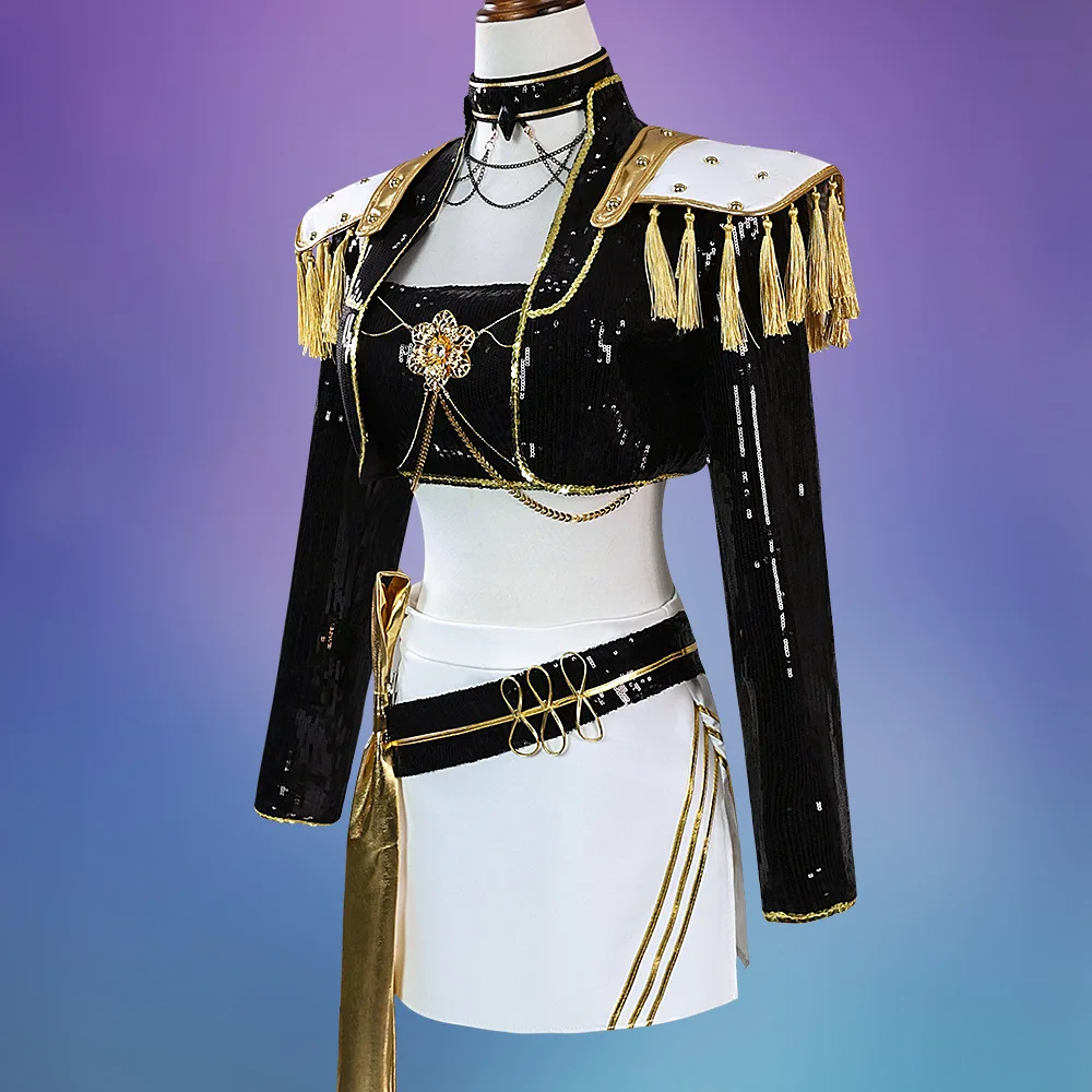 أطفال Kpop الشيطان هنتر هنتر رومي ميلا zuoyi تأثيري حلي الأسود والذهب مجموعة الأطفال فتاة المعبود لعب الأدوار زي #4