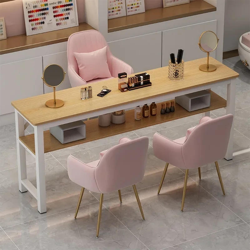 Table de manucure économique avec chaise, design japonais de luxe, mobilier de salon professionnel de base