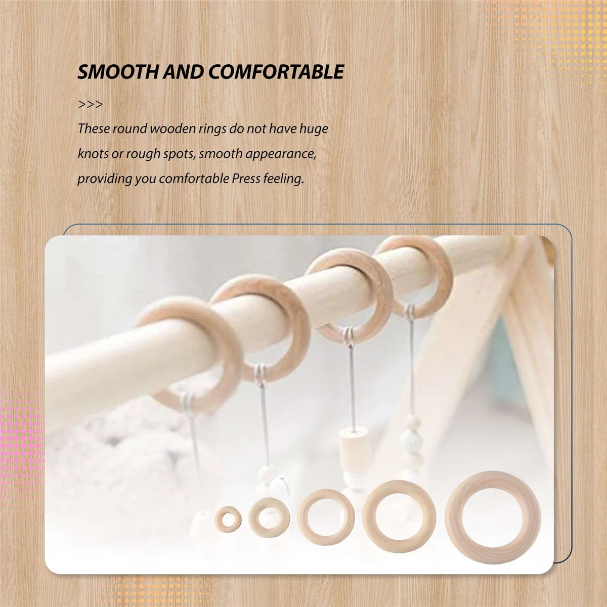 

Набор колец из натурального дерева, 120 шт., для рукоделия, изготовления подвесок в виде колец