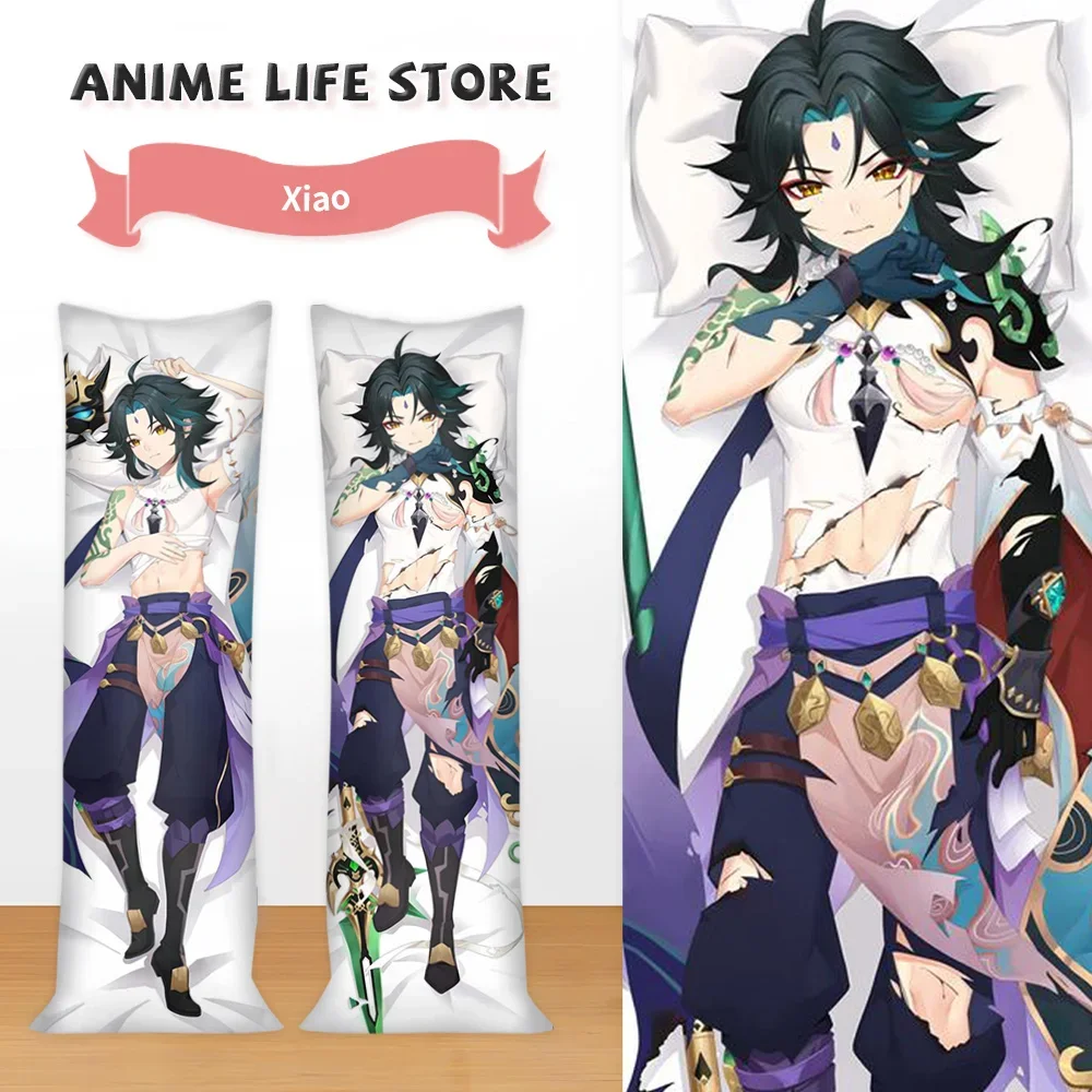 Dakimakura Anime Xiao Pillow Cover Game Genshin Impact Pillowcase Hugging Body Cosplay Props Otaku Anime Bedding Cushion Cover