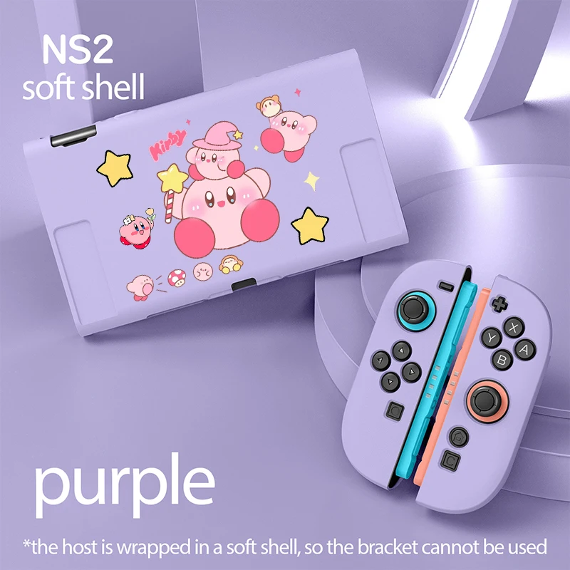 Funda protectora Kirby para Nintendo Switch 2, carcasa blanda de dibujos animados, funda protectora dividida para consola Switch, accesorios de juego Joycon