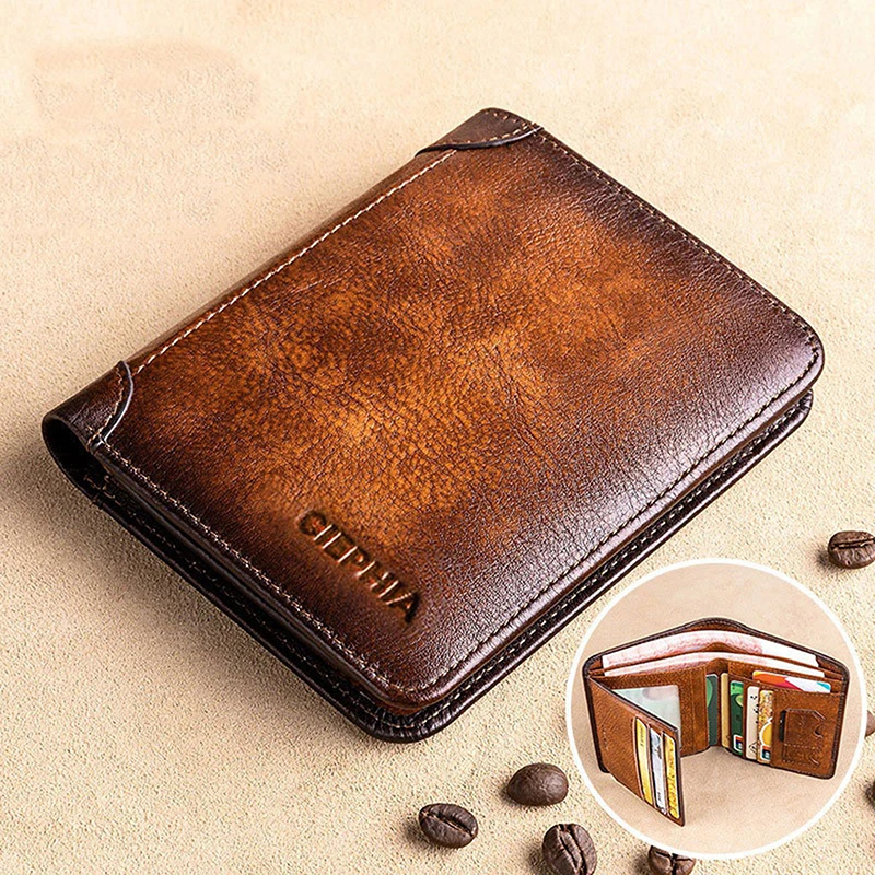 

Cow Leather Coin Purse Luxury Designer Simple Three-Fold Short Fold Up Wallet Personality Fashion Leather Bags Coin Purse 2024