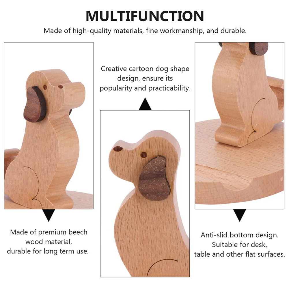 나무 동물 휴대 전화 홀더 자동차 홈 마운트 크래들 데스크 스탠드 미끄럼 방지 휴대 전화 스탠드 도크 홀더 테이블 책상 장식품