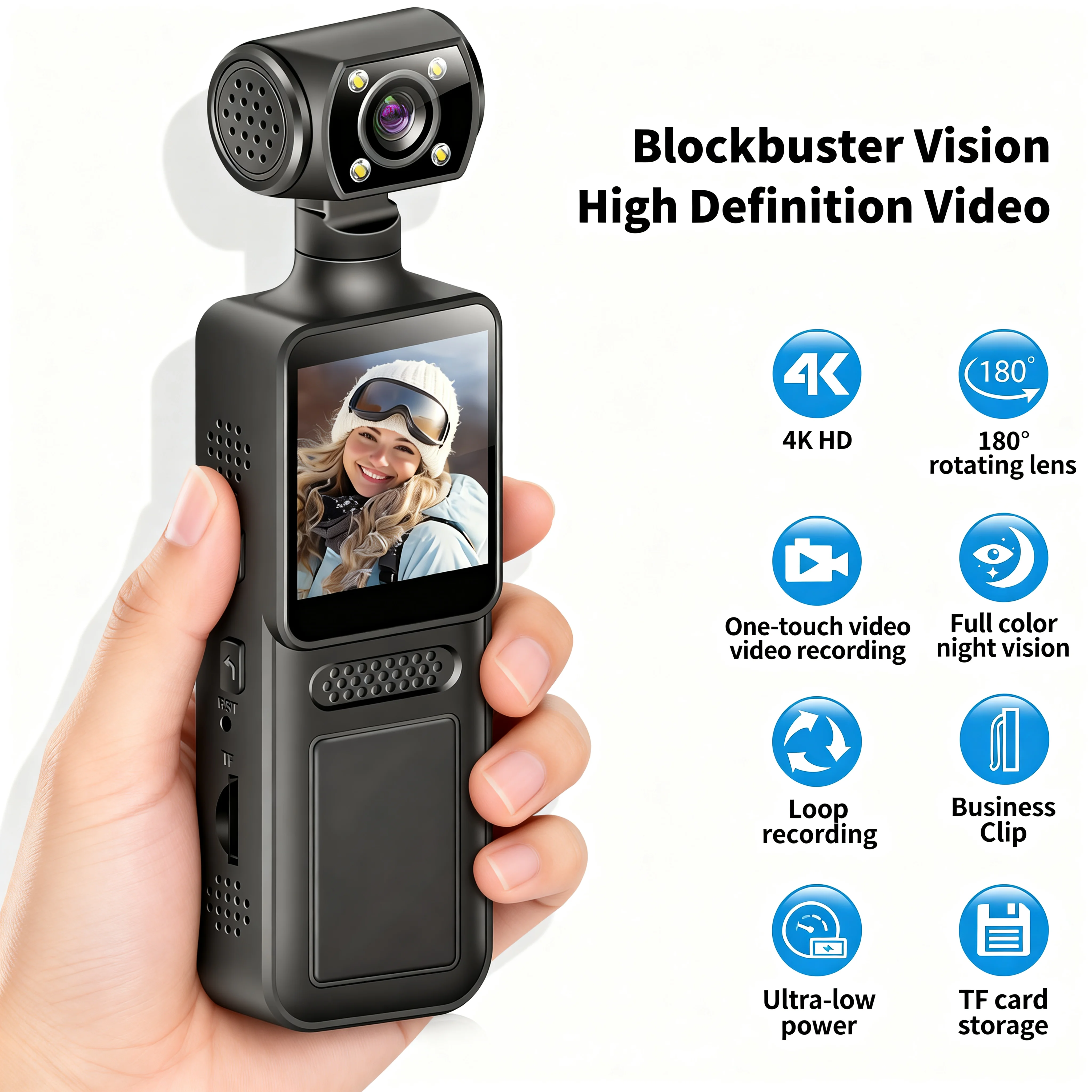 

Мини-камера с точкой доступа Wi-Fi 4K — портативная камера для тела с ночным видением, носимый видеорегистратор для полиции и безопасности, нет необходимости в Интернете для Liv