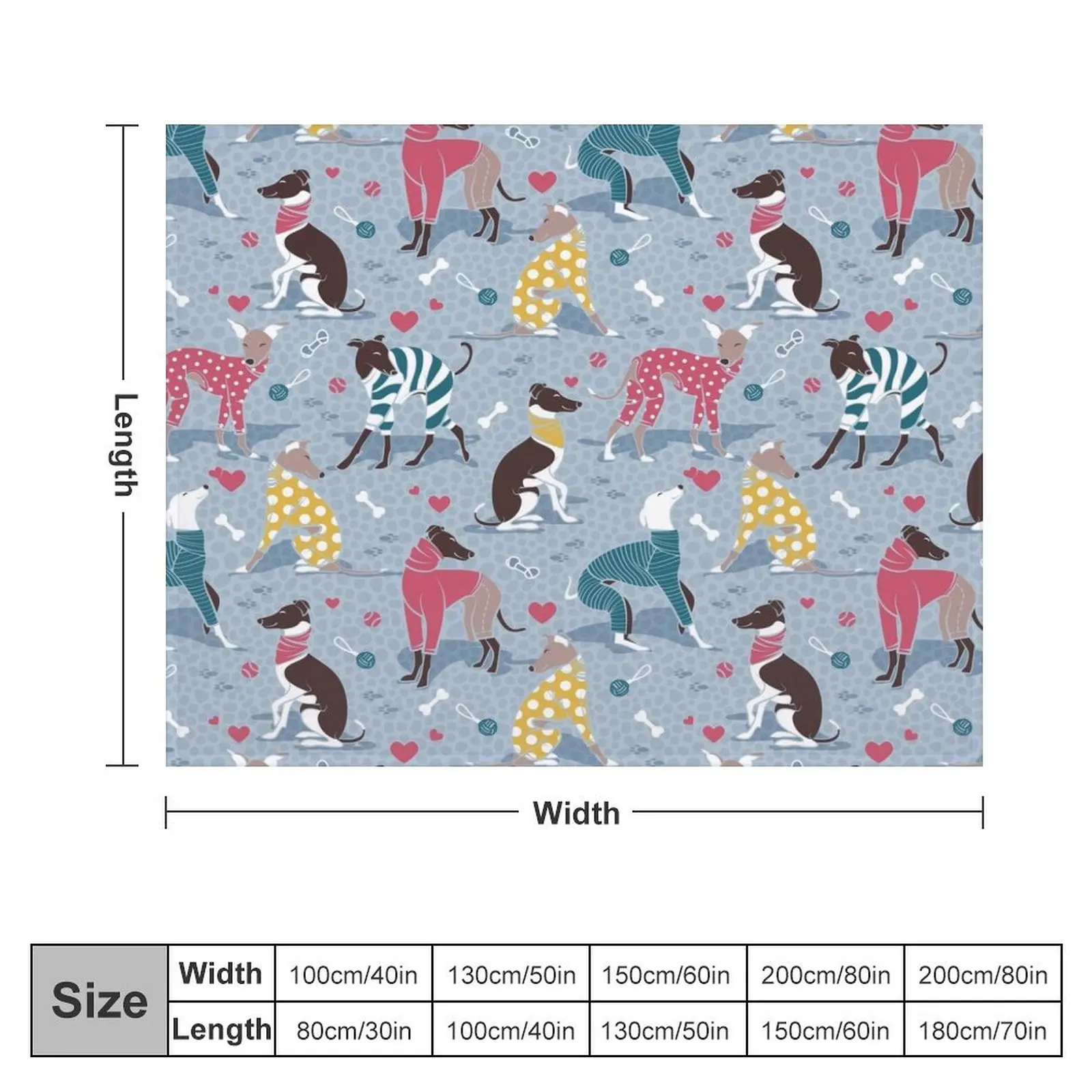 Greyhounds dogwalk // pale blue background Throw Blanket Decorative Beds Warm Weighted manga Blankets