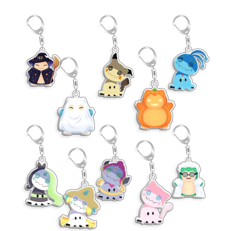 For Pokemon Elf Qikchu Marnie Vanilluxe Pumpkaboo Acrylic Selfmade Original Cute Cartoon Anime Keychain Pendant Toy Gift 5cm